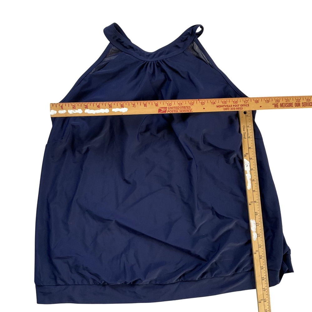 Sothea Navy Blue High Neck Tankini Top Mesh Trim Plus Size 20W NWT‎ Minimalist - Picture 5 of 7